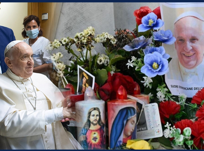 Pope asks for prayers in message from hospital